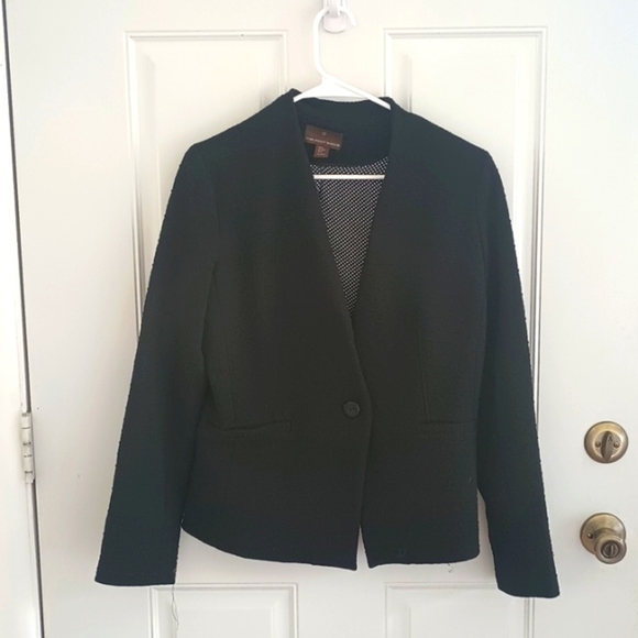 Fenn Wright Manson one button black textured blazer size M - Picture 1 of 11